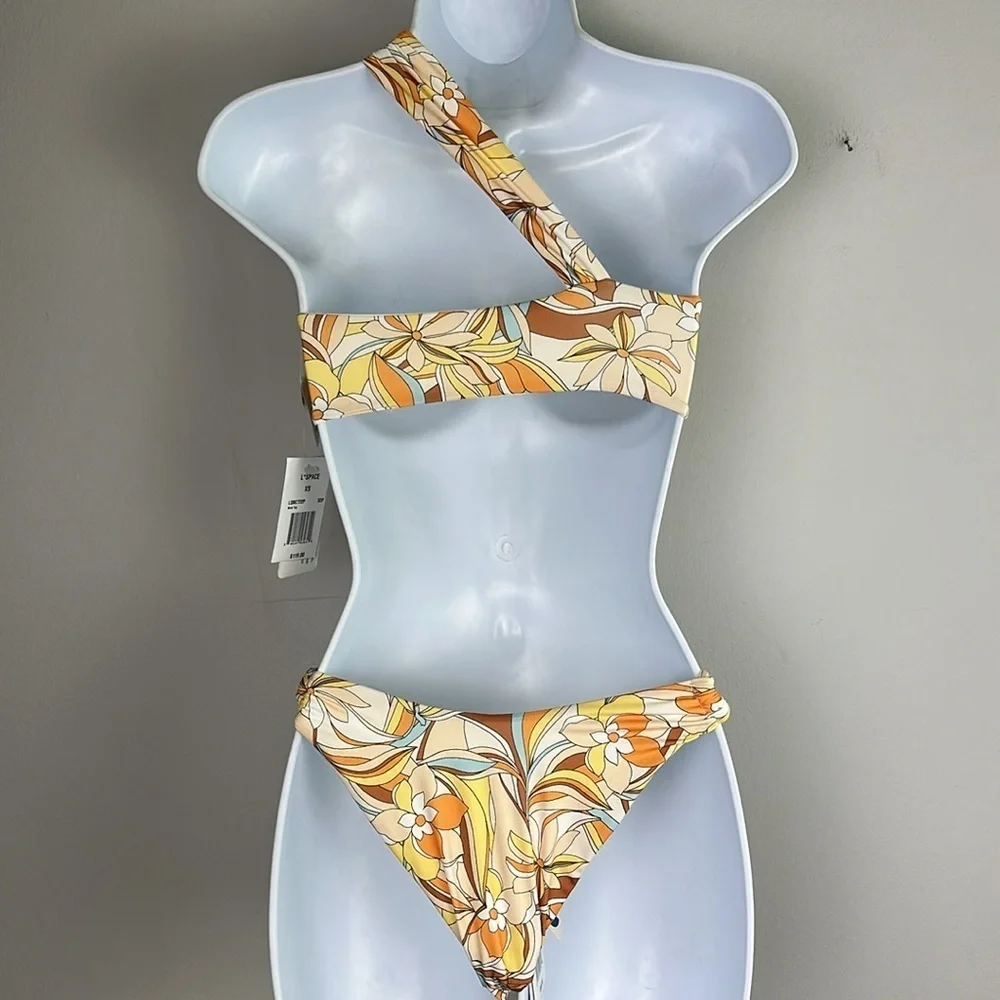 NEW L*Space Mick Bikini Top Jagger Bottom in Souldshine Floral Size XS Nylon